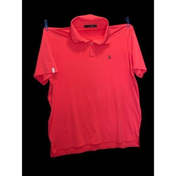 RLX RALPH‎ LAUREN Black Label Men's XL Hot Pink Polo Shirt With Golf Logo - Picture 1 of 7